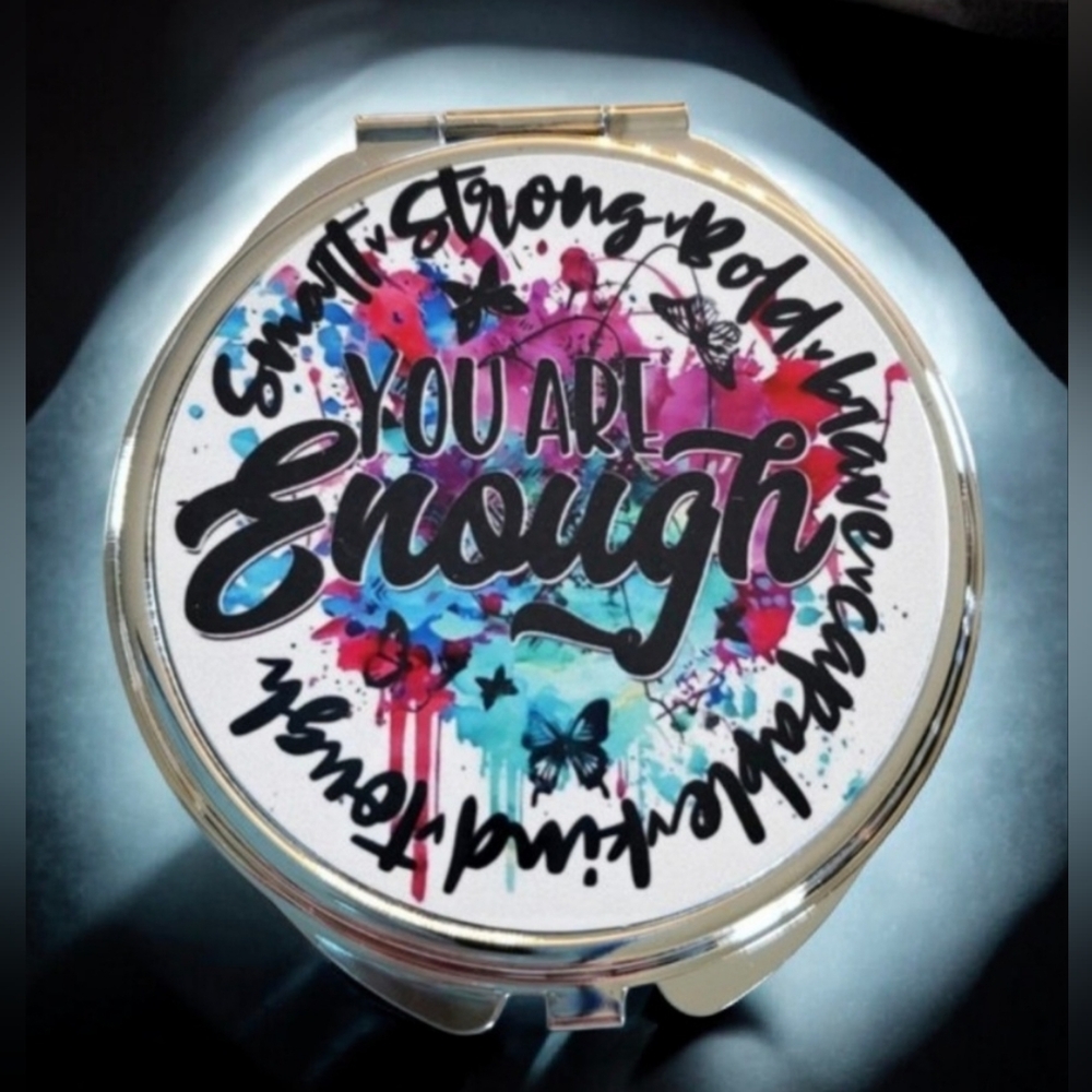 You Are Enough Motivational Compact Mirror